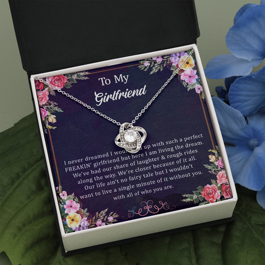 Beautiful Girlfriend Love Knot Necklace, Anniversary Gift for Girlfriend