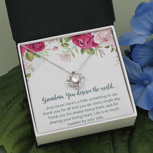 Gifts for Grandma Necklace Love Knot Necklace Birthday Gifts for Grandma from Granddaughter
