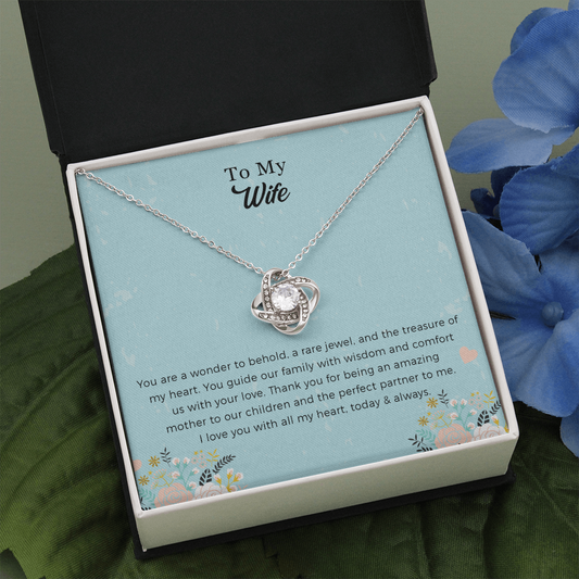 To My Wife Love Knot Necklace, Anniversary Gift For Wife