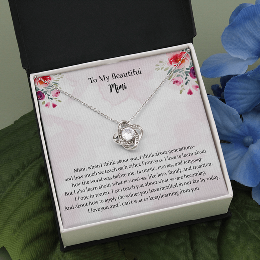 Gifts for Grandma Necklace Love Knot Necklace Birthday Gifts for Grandma from Granddaughter