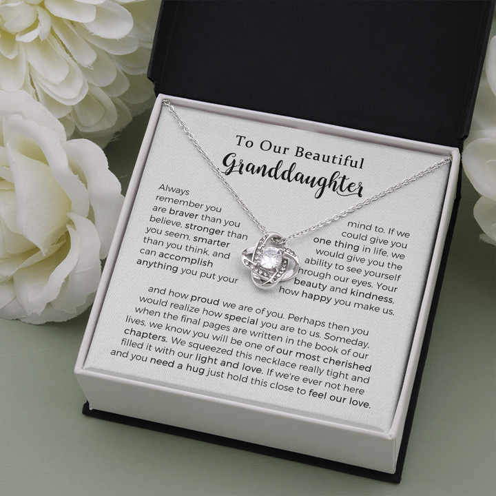 Granddaughter Jewelry Heart Necklace Gift from Grandma, Grandpa,  Grandparents,