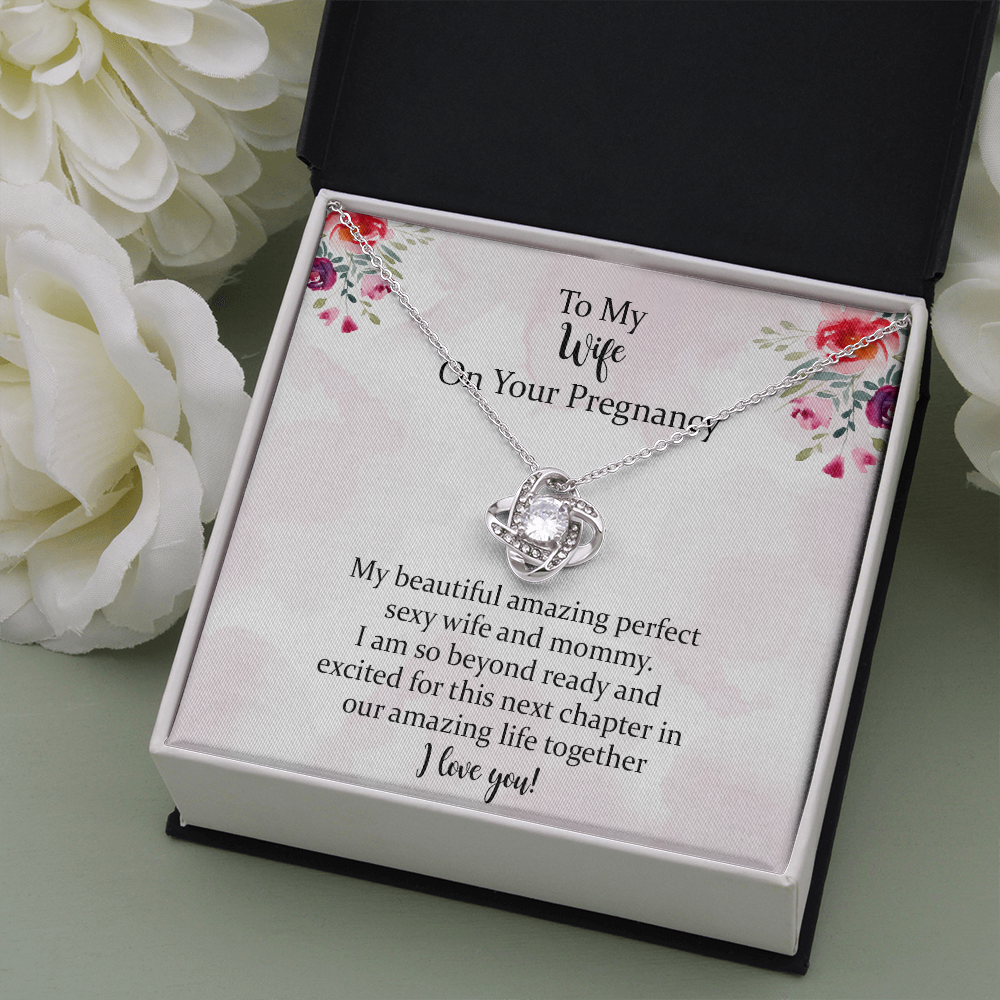 Wife Pregnancy Gift For Wife Baby Shower Love Knot Necklace Gift For Mom To Be Gift For Expecting Mom Gift Pregnant Wife Gift From Husband