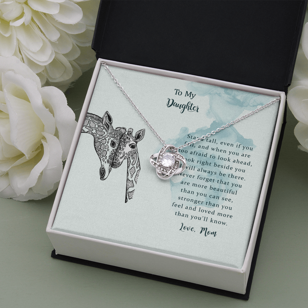 To My Daughter, I Will Always Be There, Love Knot Necklace Daughter Mother, Daughter Gift From Mom