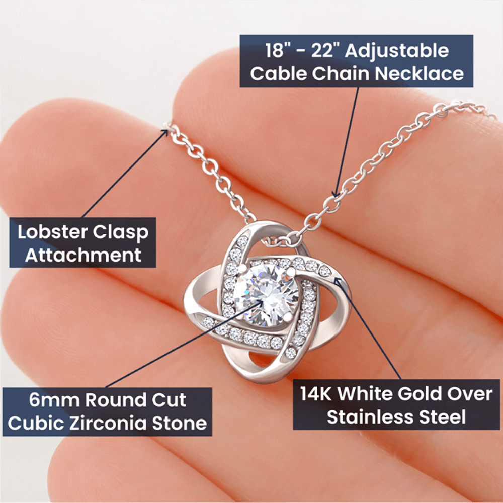 Daughter Pregnancy Love Knot Necklace - I'm So Proud Of The Amazing Woman You Have Become