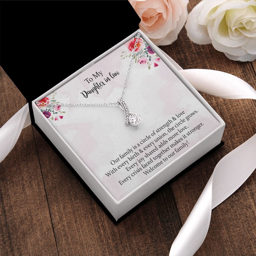 From Mother Of Groom To Bride Alluring Beauty Necklace Gift, Welcome To Our Family