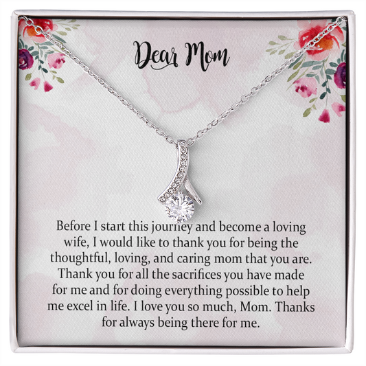 Mother Of The Bride Alluring Beauty Necklace Gift, Mother Of The Bride Gift From Daughter, Mother Of The Bride Necklace, Mom Wedding Gift From Bride