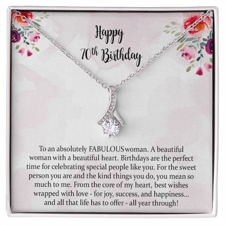 70th Birthday Gift for Women, 70th Birthday Alluring Beauty Necklace G -  Sayings into Things