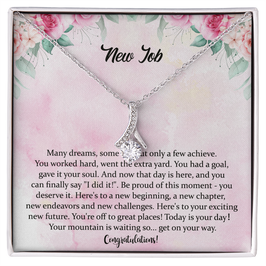 New Job Gift For Her, Congratulations Gift New Job, Colleague Leaving Gift, New Job Alluring Beauty Necklace Gifts For Woman, New Job Card