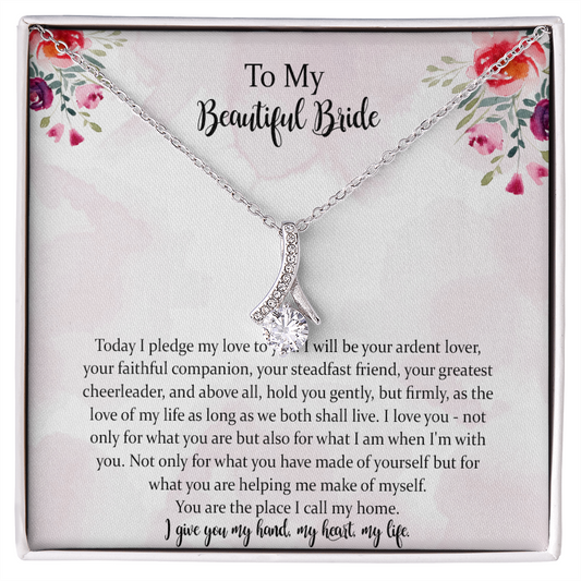 Wedding Day Gift For Bride From Alluring Beauty Necklace Groom, To My Beautiful Bride Gift From Groom To Bride Gift Wedding Day