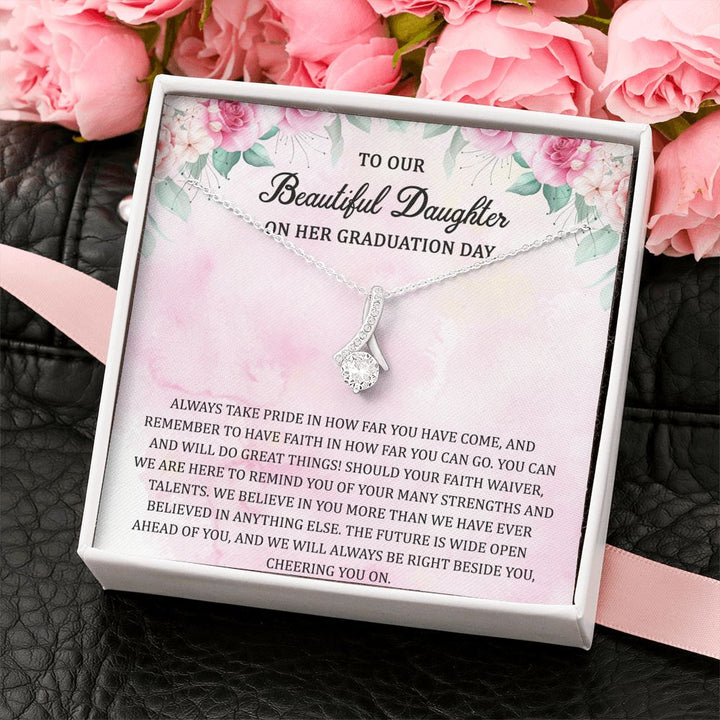 Faith Graduation Necklace For Daughter From Mom and Dad Alluring Beauty Necklace