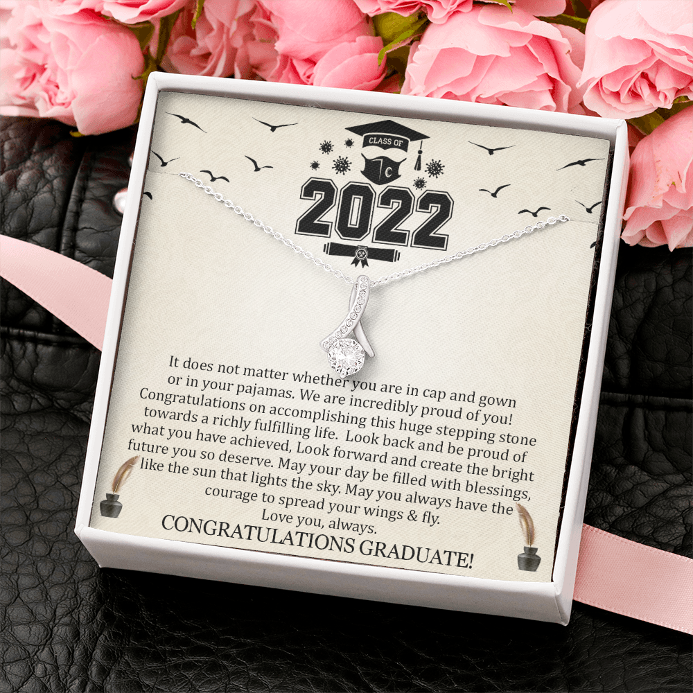 Class Of 2022 Graduation Alluring Beauty Necklace Gift For Daughter, No Walk Graduation Quarantine Gift For Her