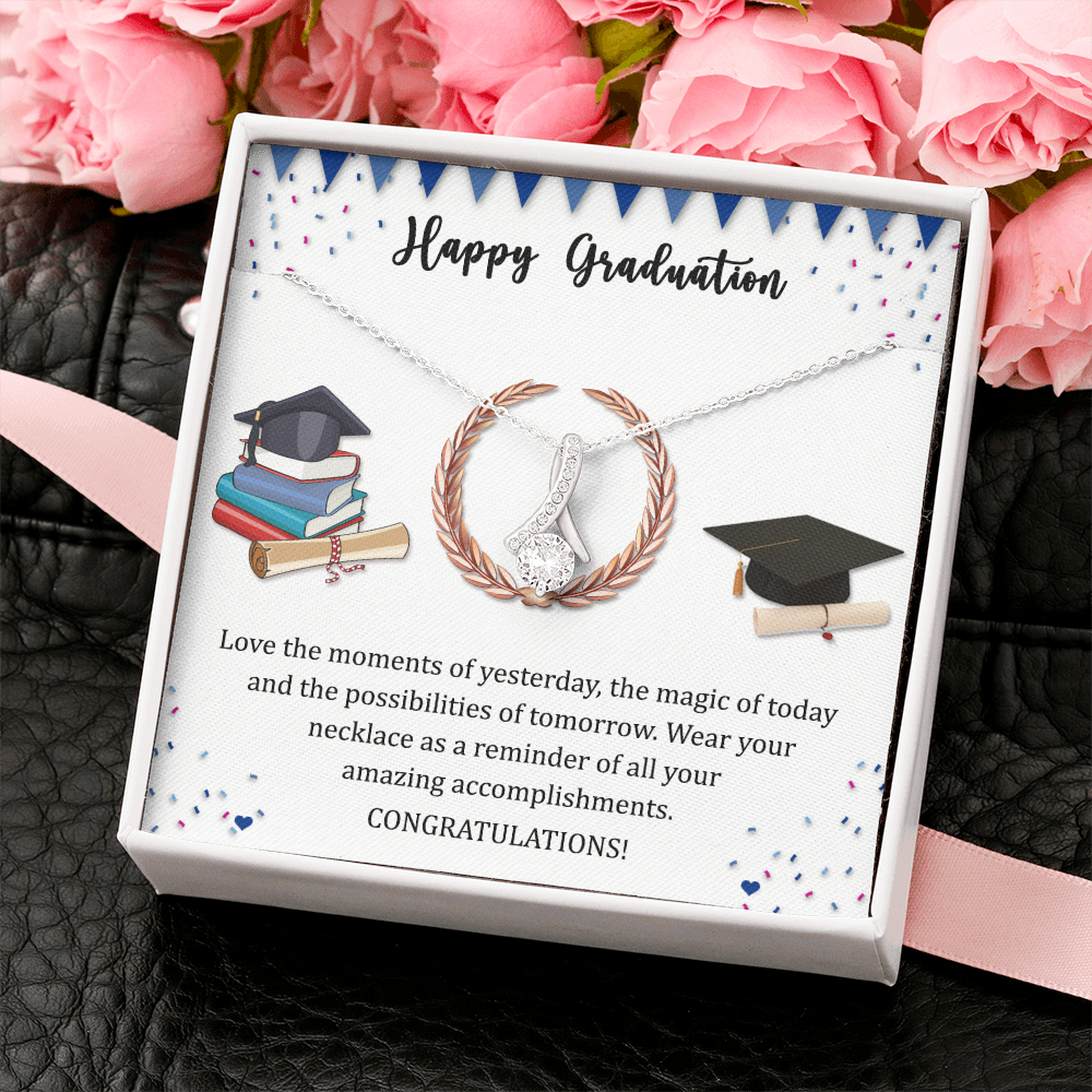 Graduation Gifts For Her 2022,  Happy Graduation Alluring Beauty Necklace， College Graduation Gifts For Her