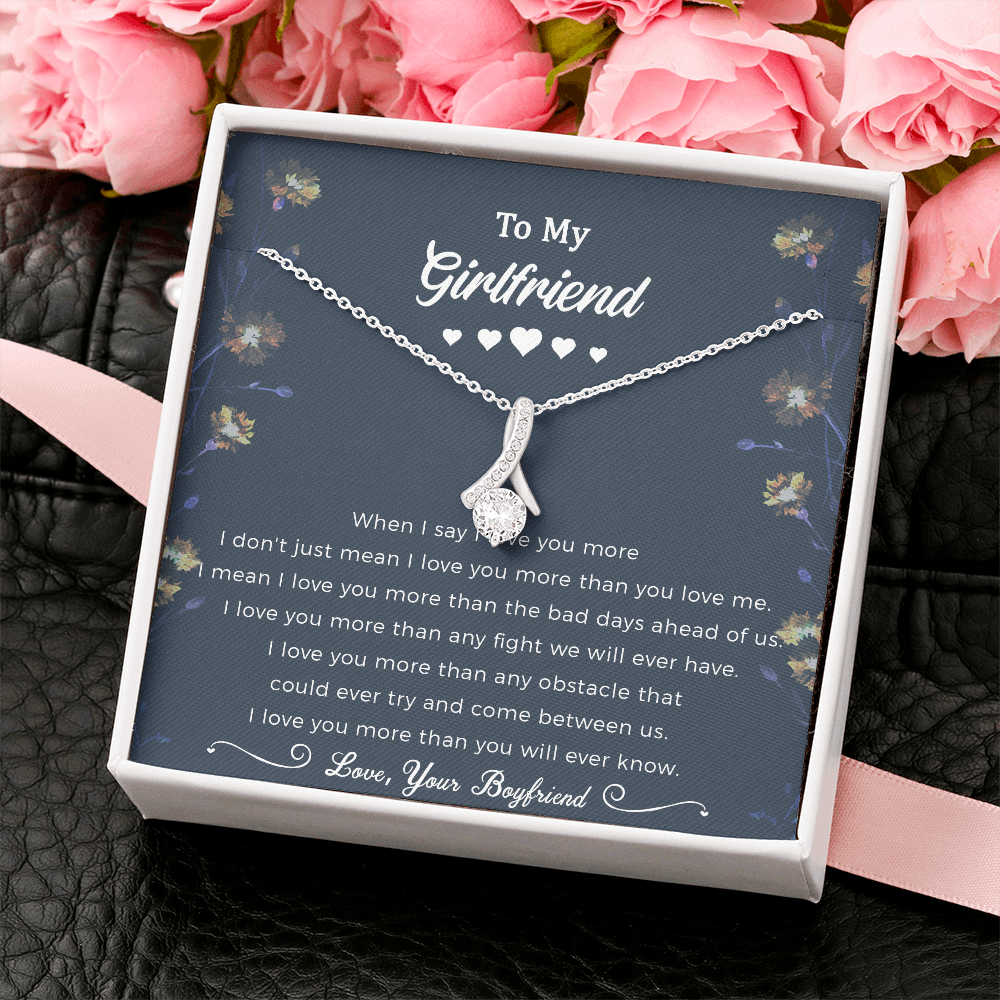 Girlfriend Gift From Boyfriend To Girlfriend Alluring Beauty Necklace, Girlfriend Gifts For Girlfriend On Birthday Anniversary With Message Card