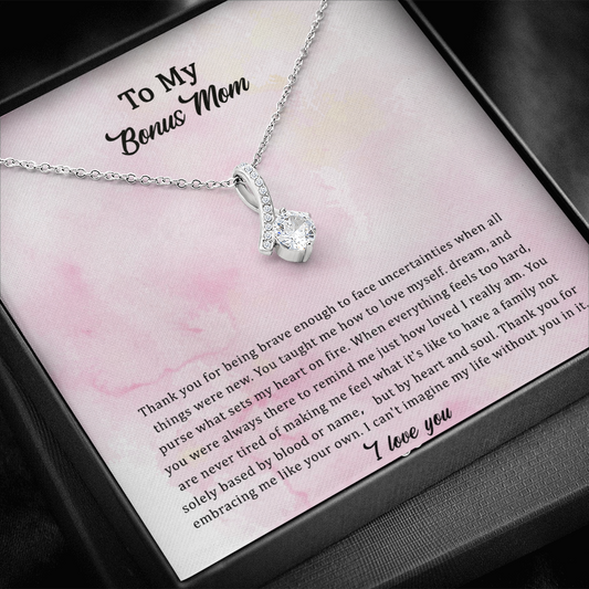 Bonus Mom Necklace, Step Mom Gift For Christmas, Birthday & Mother's Day