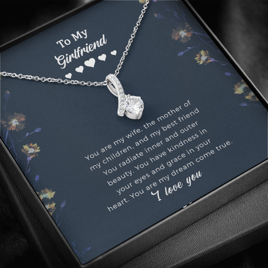 Best Wife Necklace Jewelry Gifts For Girlfriend With Message Card.