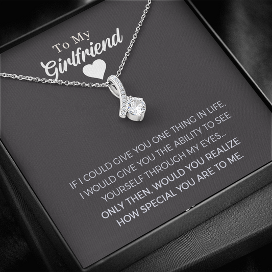 To My Girlfriend Alluring Beauty Necklace Jewelry, Girlfriend Gifts For Girlfriend On Birthday Anniversary With Message Card