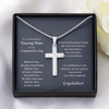To A Wonderful Young Man Graduation Cross Necklace Gifts For Him, Go Confidently In The Direction Of Your Dreams.