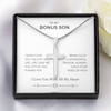 To My Bonus Son, Hold Your Head Up High, Cross Necklace
