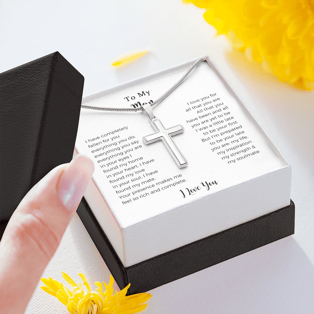 Birthday Gifts Stainless Steel Cross Necklace For Men Son Husband Boyfriend Dad Friends