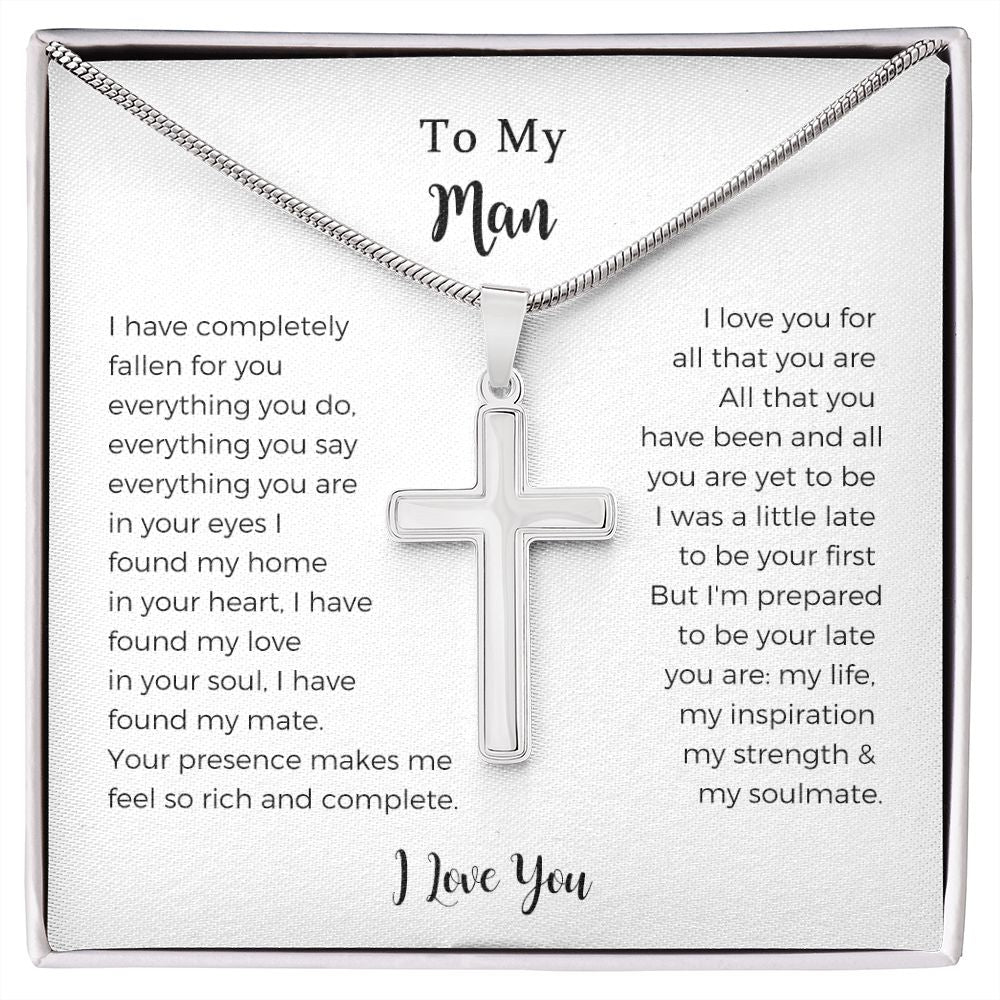 Birthday Gifts Stainless Steel Cross Necklace For Men Son Husband Boyfriend Dad Friends