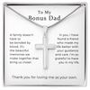 Bonus Dad Fathers Day Cross Necklace Gift, Bonus Dad Gift, Step Dad Fathers Day Gift, Birthday Gift For Stepdad, Gift For Stepdad, Gift For Adopted Dad
