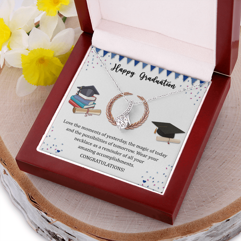 Graduation Gifts For Her 2022,  Happy Graduation Alluring Beauty Necklace， College Graduation Gifts For Her