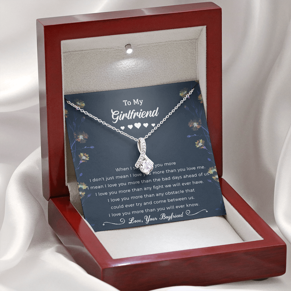 Girlfriend Gift From Boyfriend To Girlfriend Alluring Beauty Necklace, Girlfriend Gifts For Girlfriend On Birthday Anniversary With Message Card