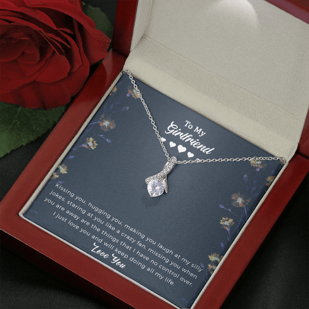Girlfriend Alluring Beauty Necklace Gift For Her - I Just Love You And Will Keep Doing All My Life.