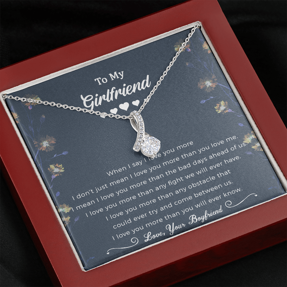 Girlfriend Gift From Boyfriend To Girlfriend Alluring Beauty Necklace, Girlfriend Gifts For Girlfriend On Birthday Anniversary With Message Card
