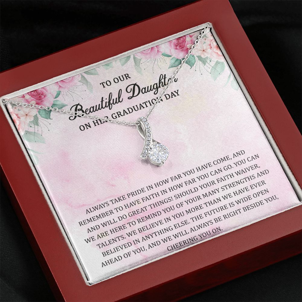 Faith Graduation Necklace For Daughter From Mom and Dad Alluring Beauty Necklace