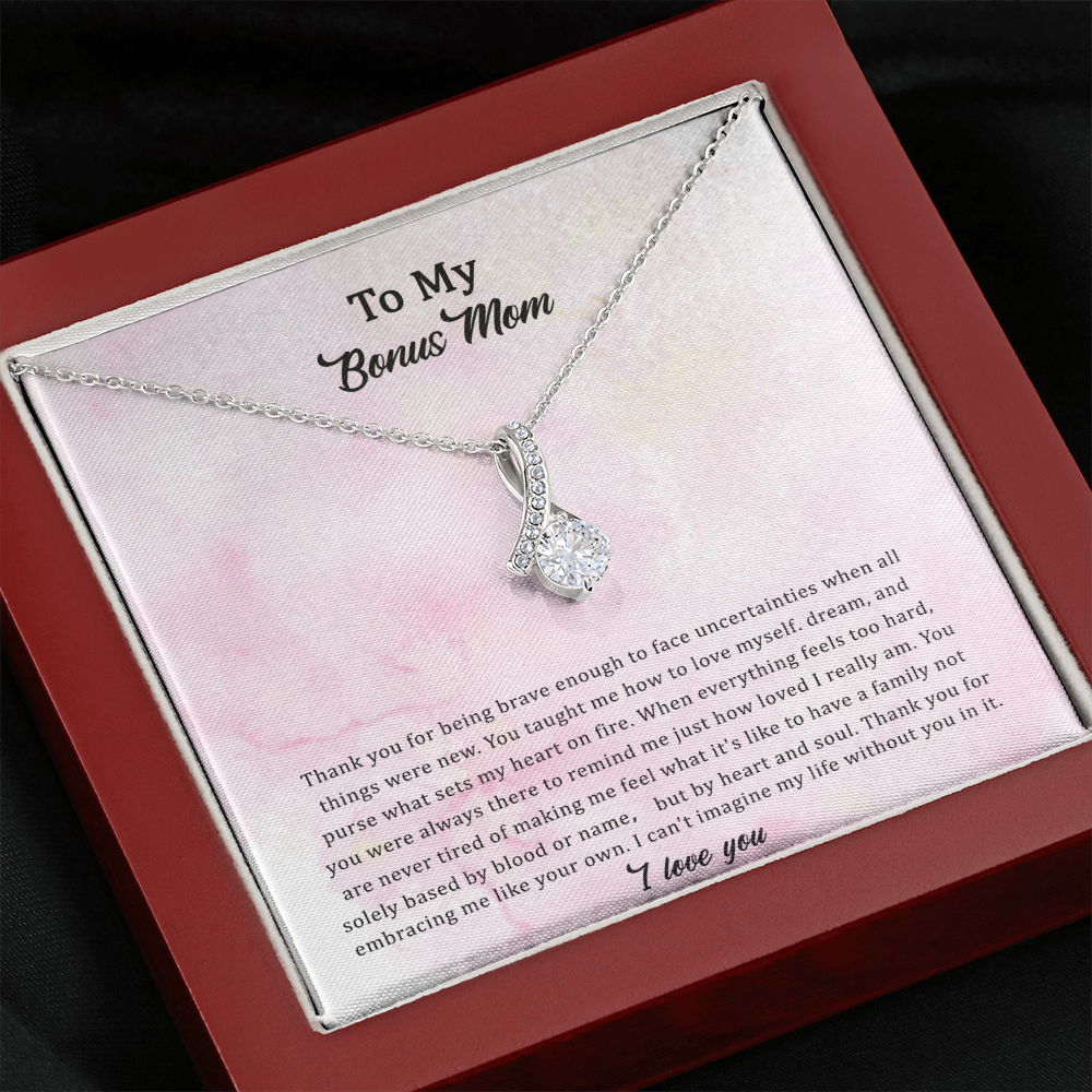 Bonus Mom Necklace, Step Mom Gift For Christmas, Birthday & Mother's Day
