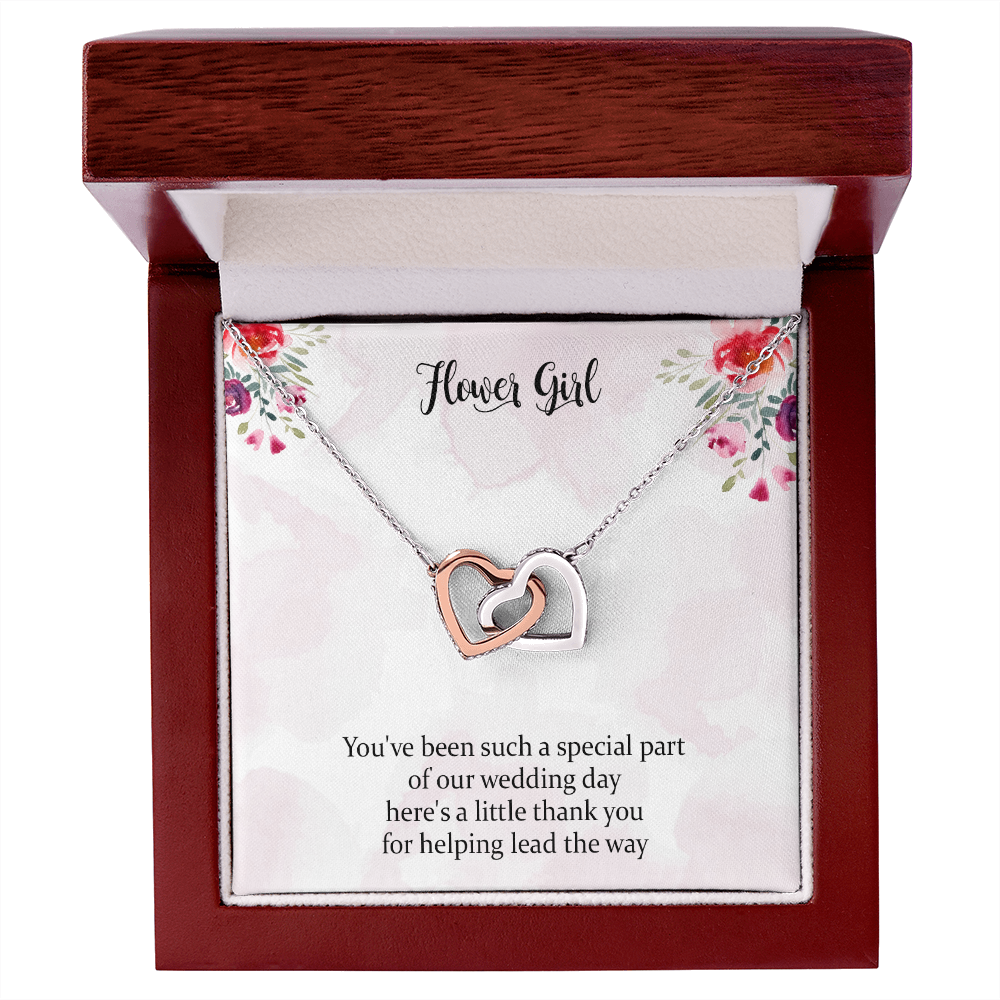 Interlocking Heart Necklace -  Flower Girl You've Been Such A Special Part Of Our Wedding Day'