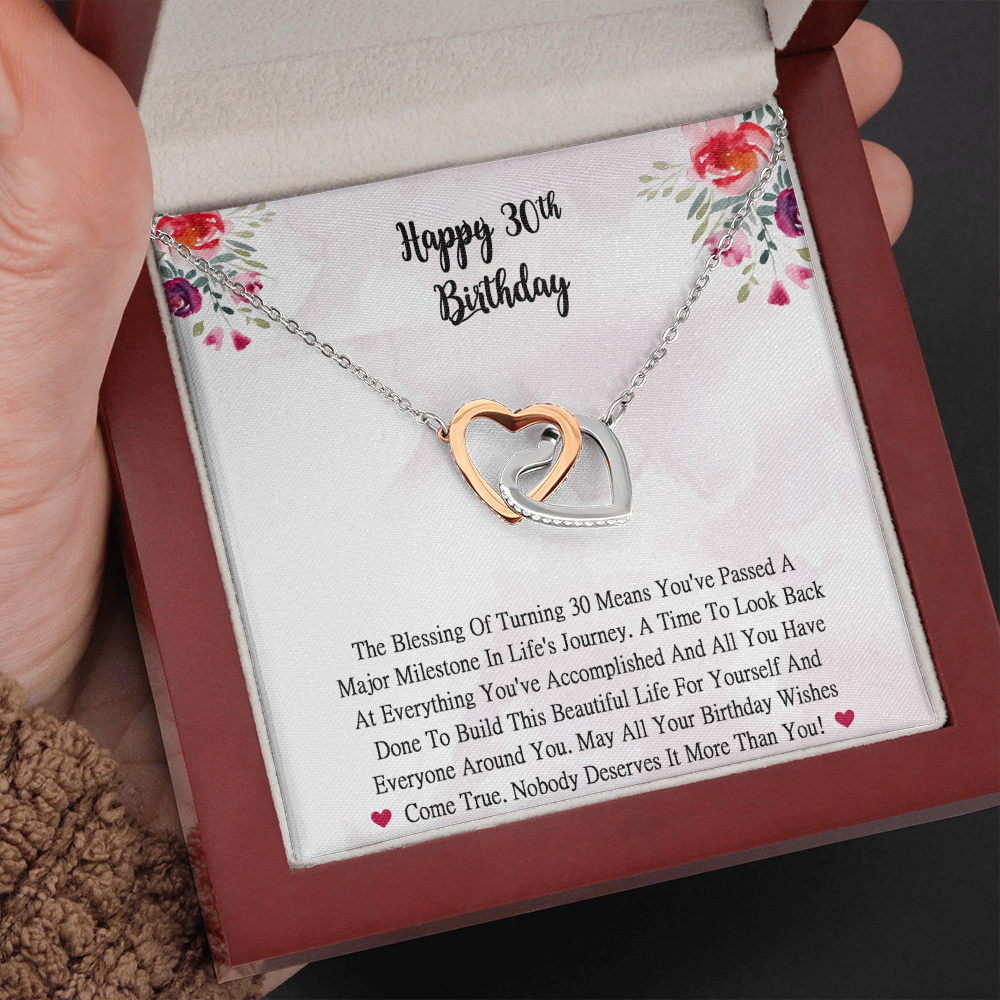 30th Birthday Necklace Gift For Friends Coworker 30 Year Old Birthday， Personalized Gift For Her， Birthday Card With Necklace