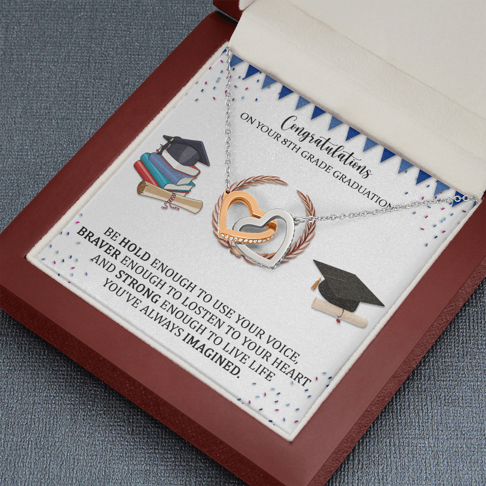 Congratulations On Your 8th Grade Graduation Hearts Necklce Gifts