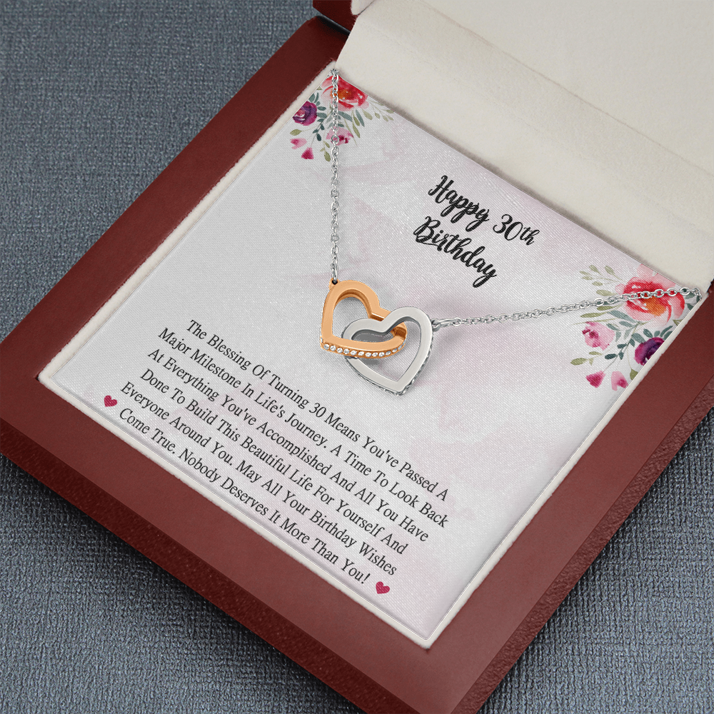 30th Birthday Necklace Gift For Friends Coworker 30 Year Old Birthday， Personalized Gift For Her， Birthday Card With Necklace