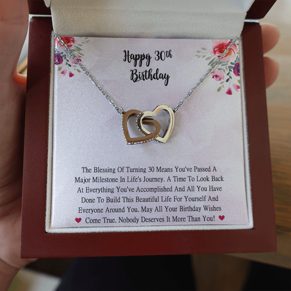 30th Birthday Necklace Gift For Friends Coworker 30 Year Old Birthday， Personalized Gift For Her， Birthday Card With Necklace