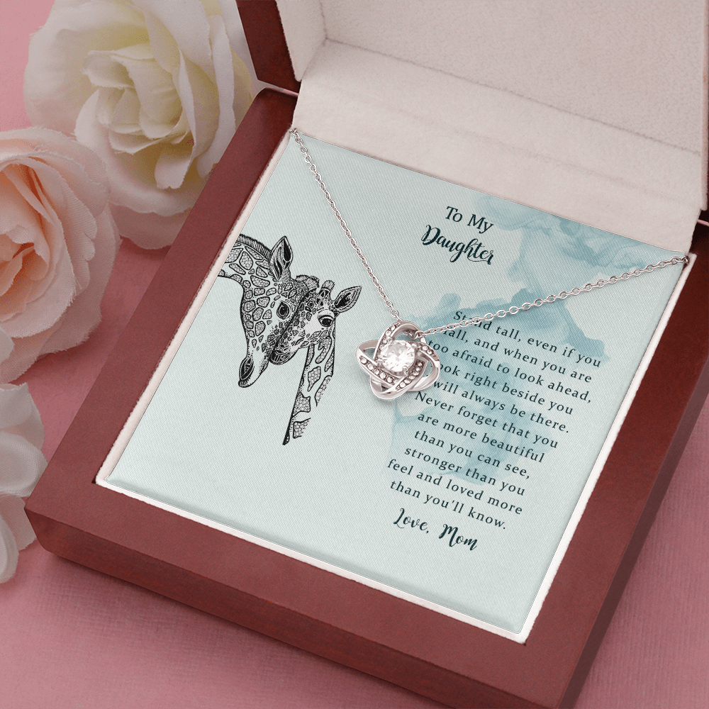 To My Daughter, I Will Always Be There, Love Knot Necklace Daughter Mother, Daughter Gift From Mom