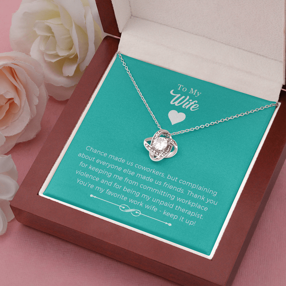 To My Badass Work Wife Love Knot Necklace Gift