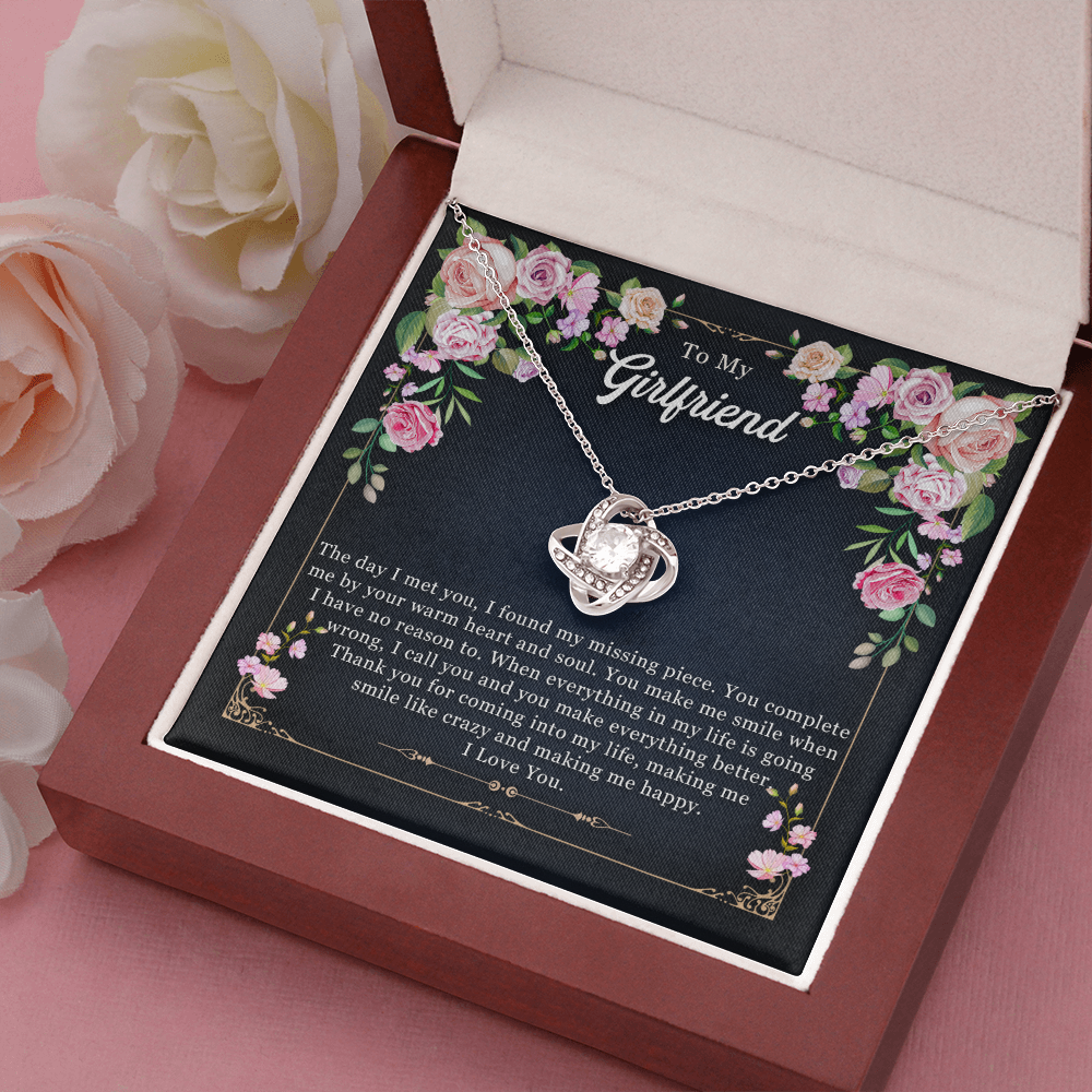 To My Beautiful Girlfriend Love Knot Necklace Gift