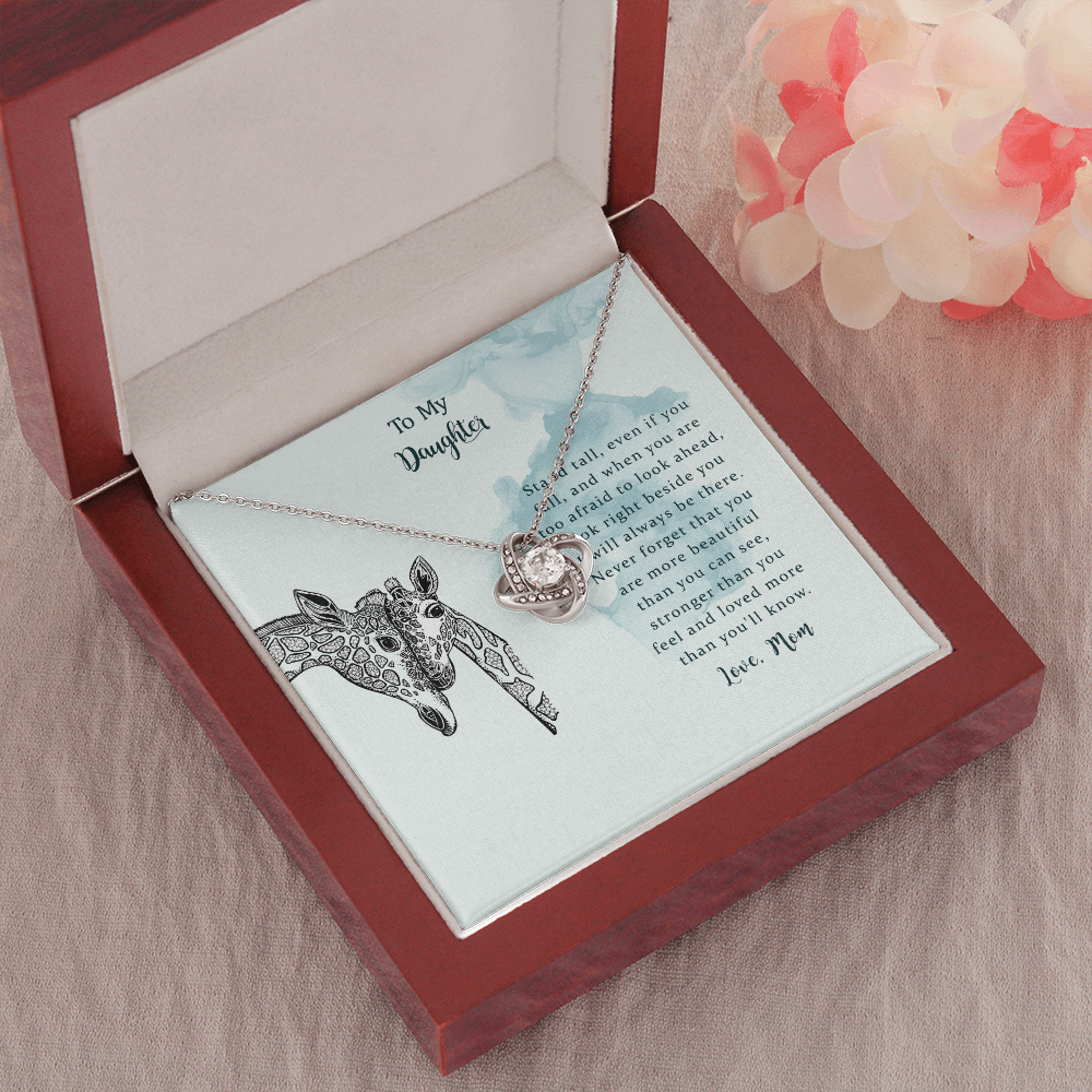 To My Daughter, I Will Always Be There, Love Knot Necklace Daughter Mother, Daughter Gift From Mom