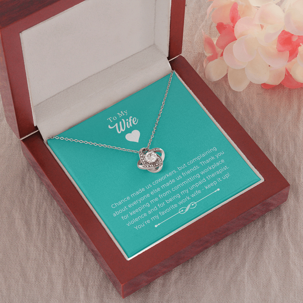 To My Badass Work Wife Love Knot Necklace Gift