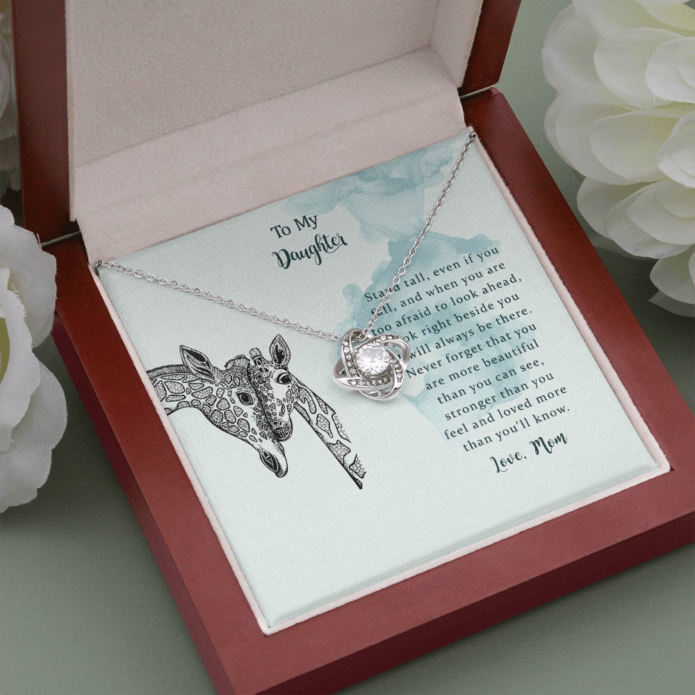 To My Daughter, I Will Always Be There, Love Knot Necklace Daughter Mother, Daughter Gift From Mom