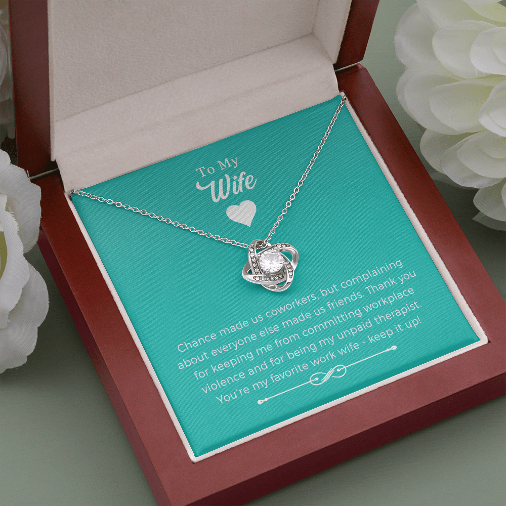 To My Badass Work Wife Love Knot Necklace Gift