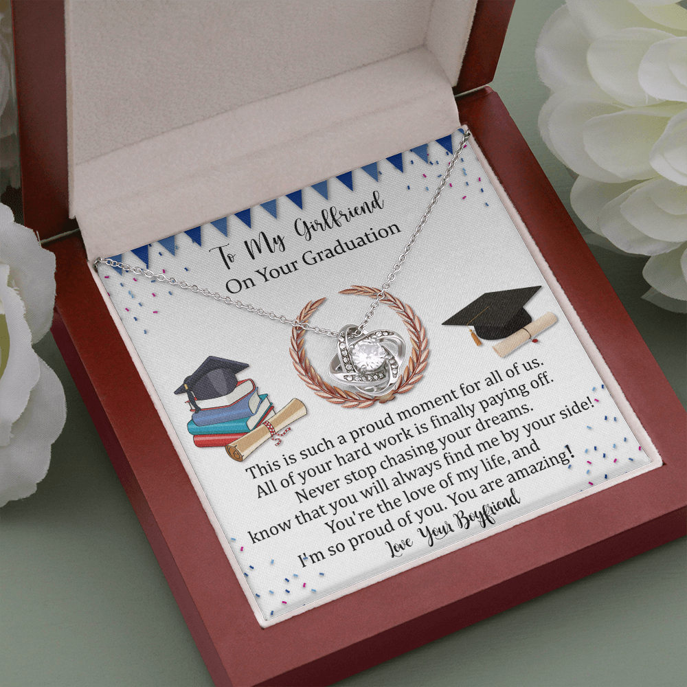 Girlfriend Love Knot Graduation Gift, Romantic Graduation Gift for Girlfriend from Boyfriend, Necklace for Girlfriend on Her Graduation Day