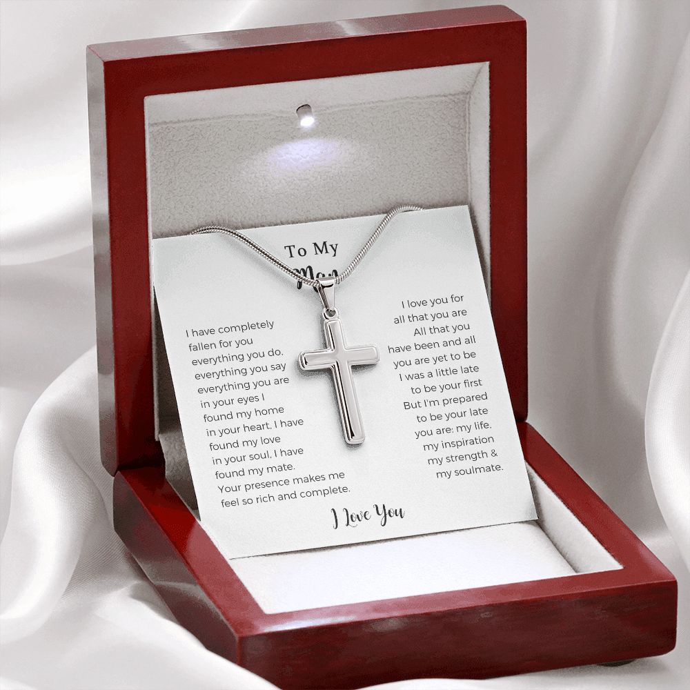 Birthday Gifts Stainless Steel Cross Necklace For Men Son Husband Boyfriend Dad Friends