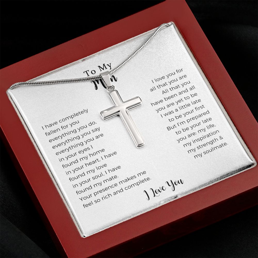 Birthday Gifts Stainless Steel Cross Necklace For Men Son Husband Boyfriend Dad Friends
