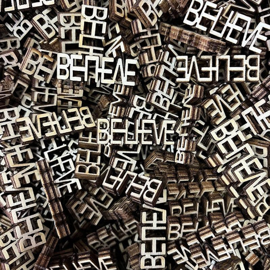 BELIEVE wooden cutouts 140 per pack