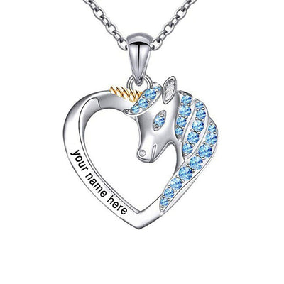 Personalized Unicorn Necklace With Name For Little Girls