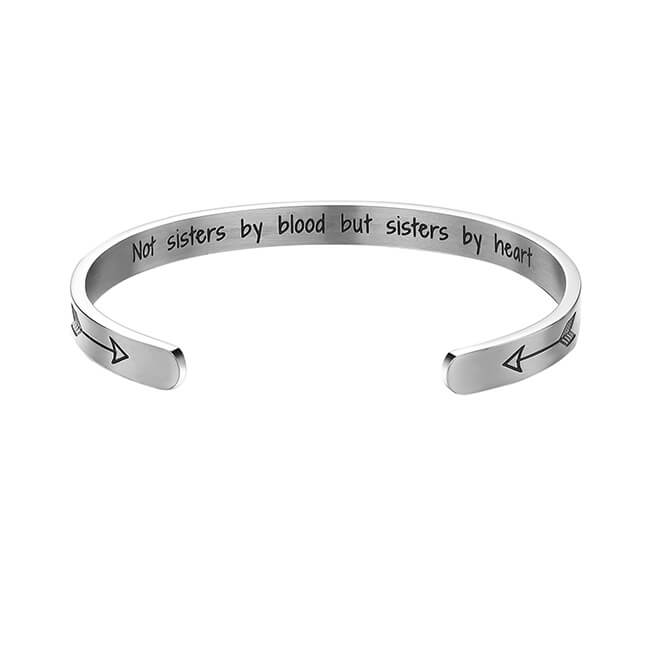 Not sisters by blood but sisters by heart Bracelet Bangle